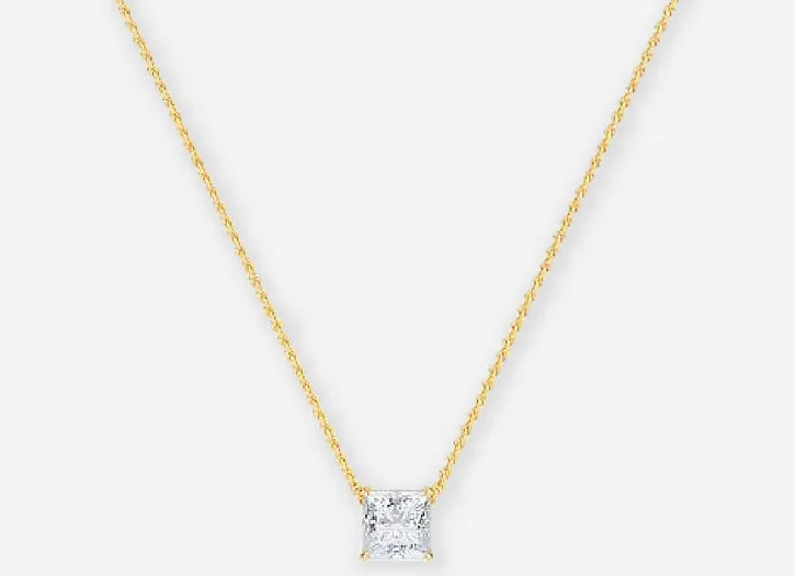larissa princess lab diamond solitaire pendant