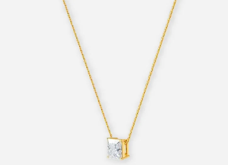 larissa princess lab diamond solitaire pendant