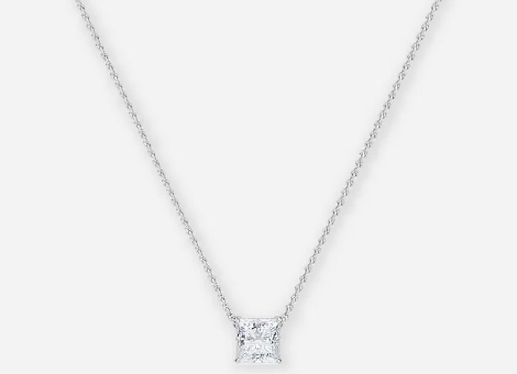 larissa princess lab diamond solitaire pendant