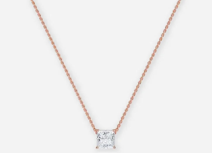 larissa princess lab diamond solitaire pendant