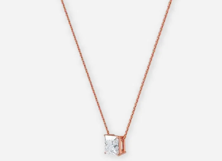 larissa princess lab diamond solitaire pendant