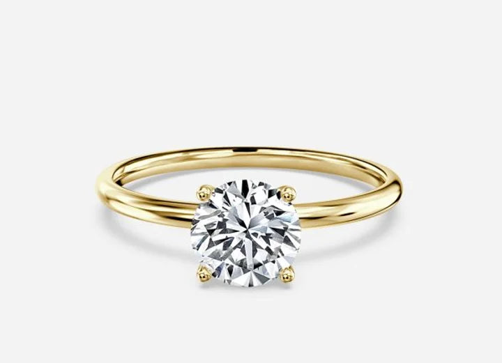 luna classic round cut solitaire engagement ring - 1.0ct+. d & vvs2