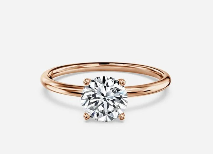 luna classic round cut solitaire engagement ring - 1.0ct+. d & vvs2