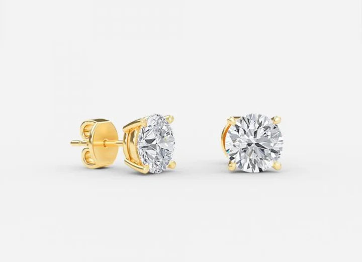 mira round lab diamond stud earrings