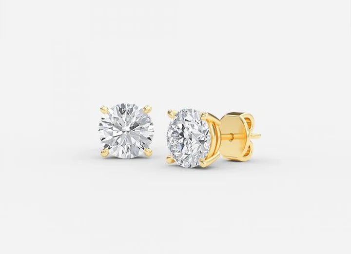 mira round lab diamond stud earrings