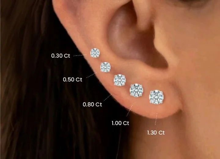 mira round lab diamond stud earrings