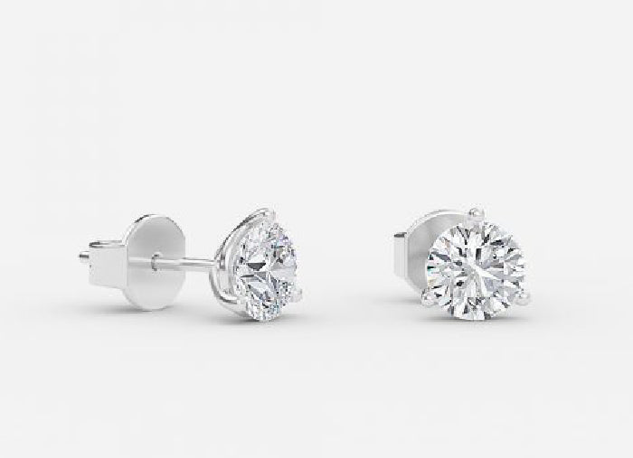 mira round martini lab diamond stud earrings