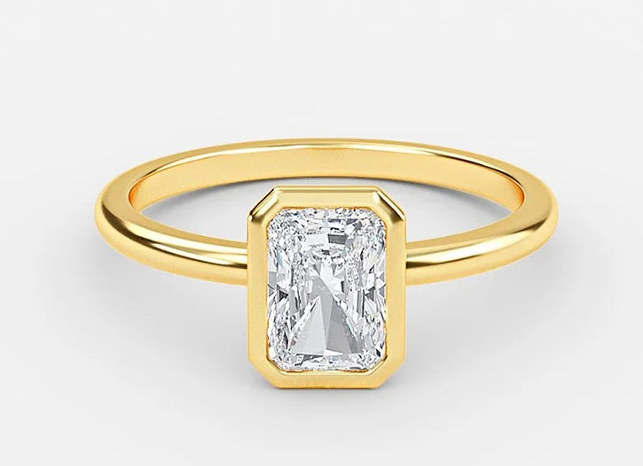 nadir classic radiant cut bezel engagement ring - 1.0ct+. d & vvs2