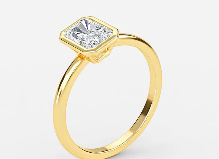 nadir classic radiant cut bezel engagement ring - 1.0ct+. d & vvs2