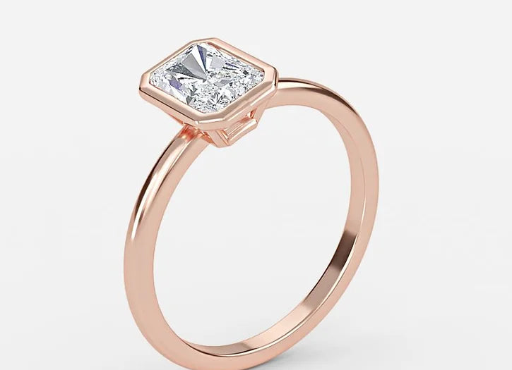 nadir classic radiant cut bezel engagement ring - 1.0ct+. d & vvs2