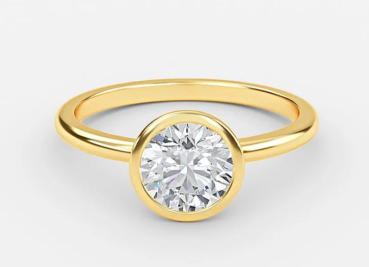 nadir classic round cut bezel engagement ring - 1.0ct+. d & vvs2