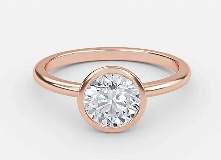 nadir classic round cut bezel engagement ring - 1.0ct+. d & vvs2