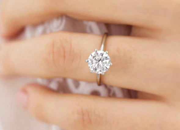 nova classic round cut solitaire engagement ring - 1.0ct+. d & vvs2