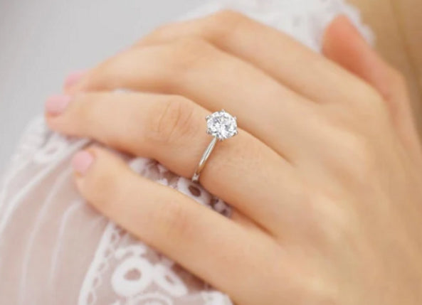 nova classic round cut solitaire engagement ring - 1.0ct+. d & vvs2