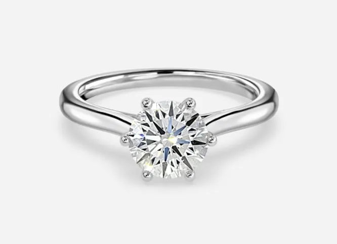 nova classic round cut solitaire engagement ring - 1.0ct+. d & vvs2
