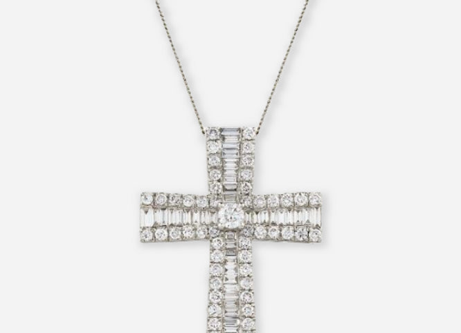rosalind lab diamond cross pendant
