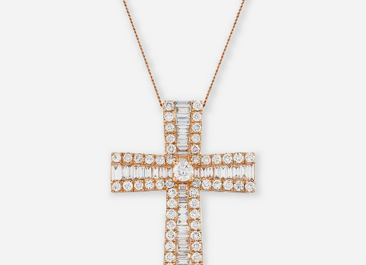rosalind lab diamond cross pendant