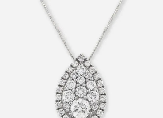 rosalind pear lab diamond cluster pendant