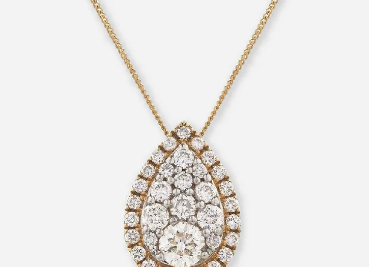 rosalind pear lab diamond cluster pendant