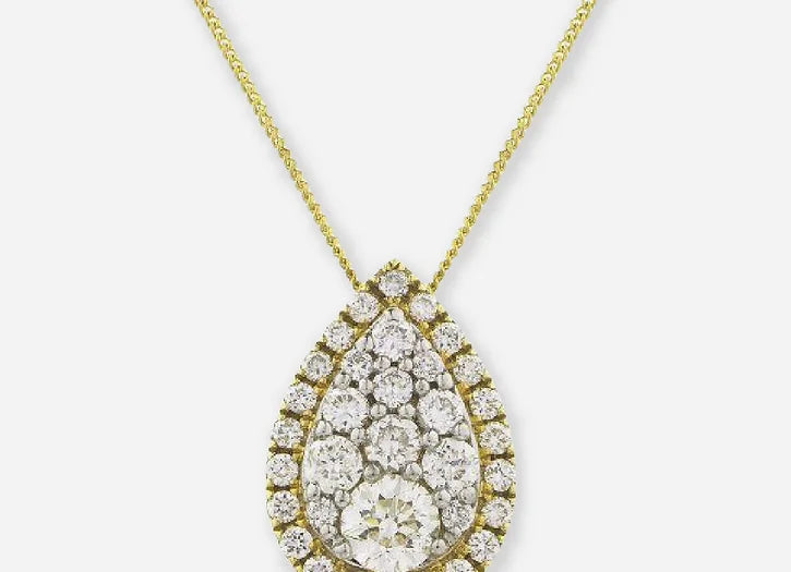 rosalind pear lab diamond cluster pendant