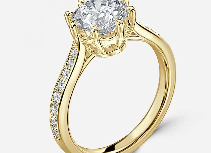 stellar classic round cut vintage engagement ring - 1.0ct+. d & vvs2