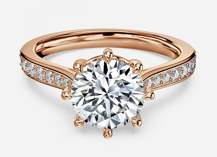 stellar classic round cut vintage engagement ring - 1.0ct+. d & vvs2