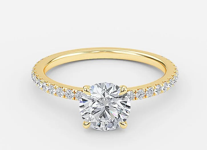 whisper classic round cut dainty engagement ring - 1.0ct+. d & vvs2