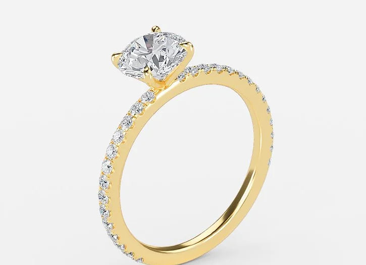 whisper classic round cut dainty engagement ring - 1.0ct+. d & vvs2