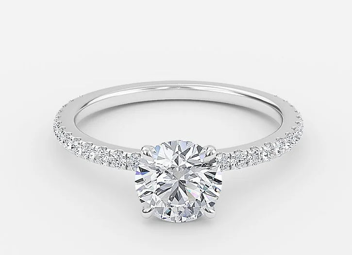 whisper classic round cut dainty engagement ring - 1.0ct+. d & vvs2