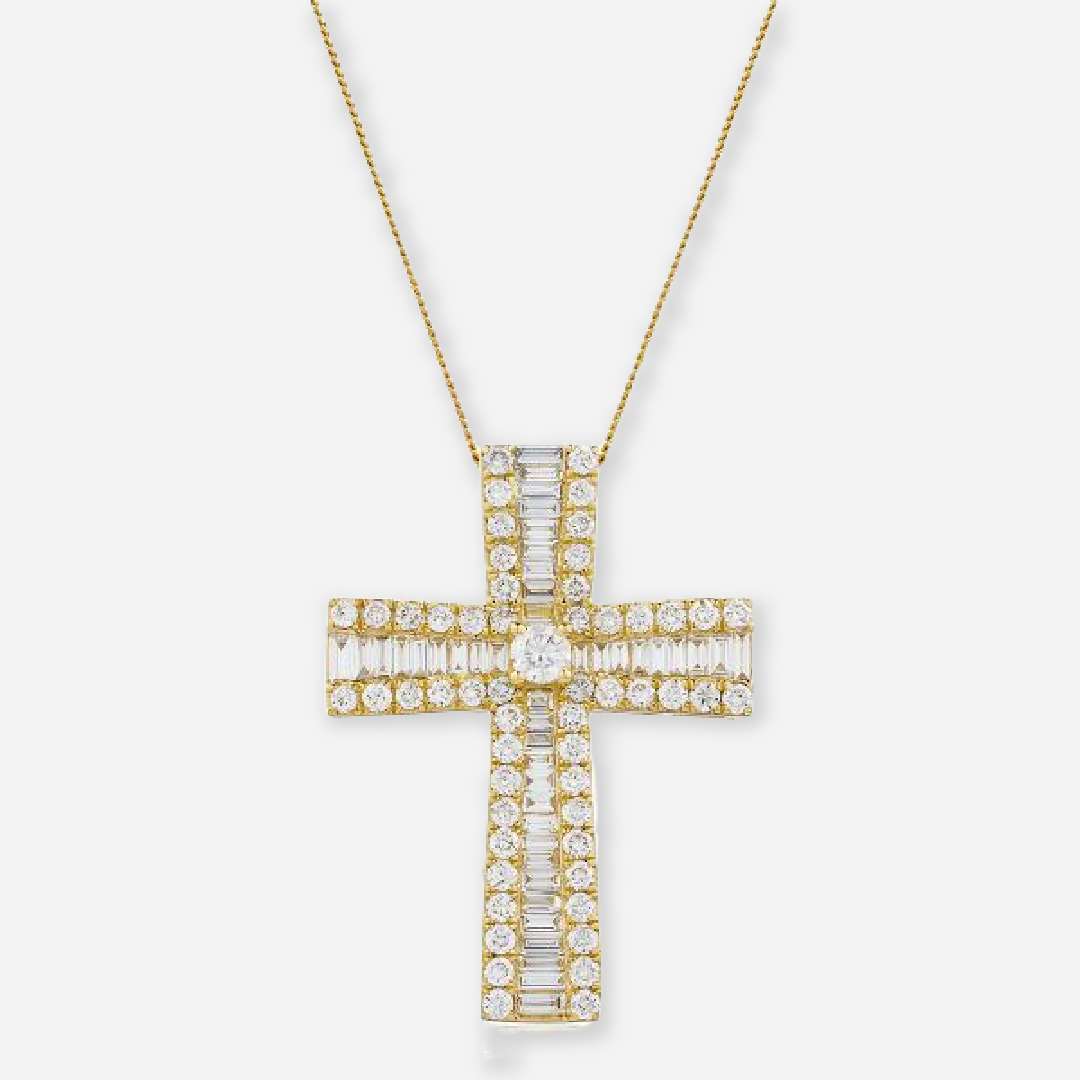 rosalind lab diamond cross pendant