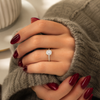 Cathedral Elongated Cushion Hidden Halo with Diamond Bridge