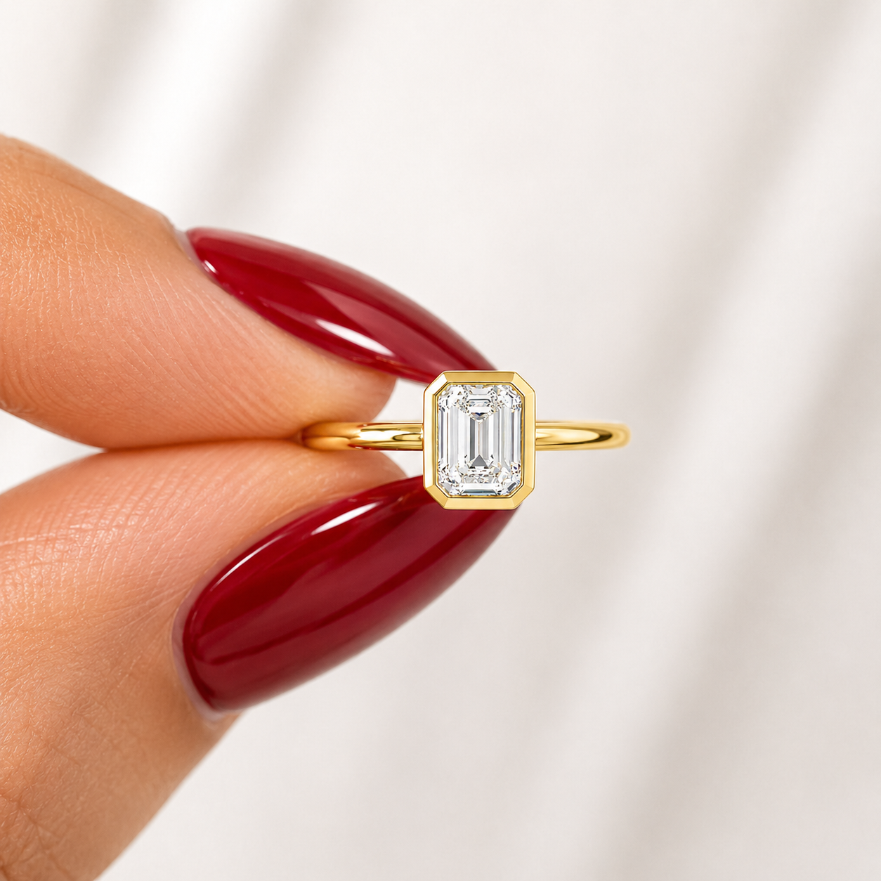 Bezel Set Emerald Solitaire