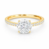 Round Solitaire with Diamond Band