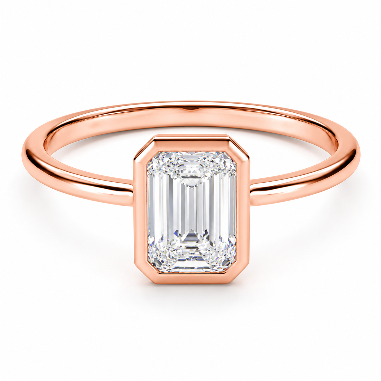 Bezel Set Emerald Solitaire