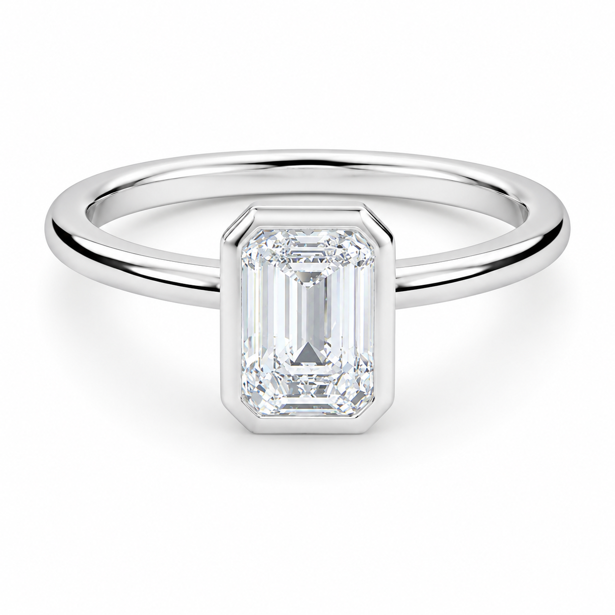 Bezel Set Emerald Solitaire