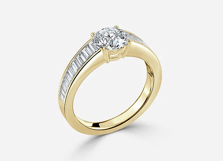 estelle classic round cut unique engagement ring - 1.0ct+. d & vvs2