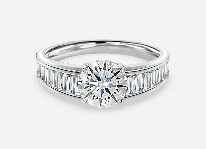 estelle classic round cut unique engagement ring - 1.0ct+. d & vvs2