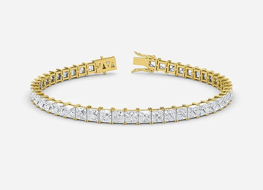 Halley Princess Lab Diamond Claw Set Tennis Bracelet