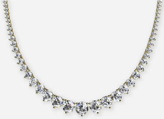 Jovian 3 Prong Round Diamond Tennis Necklace