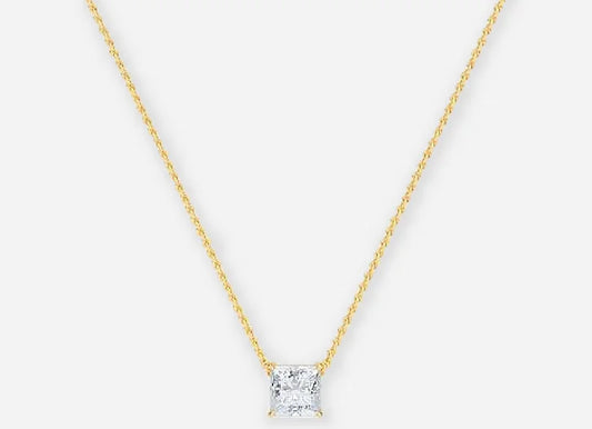 Larissa Princess Lab Diamond Solitaire Pendant