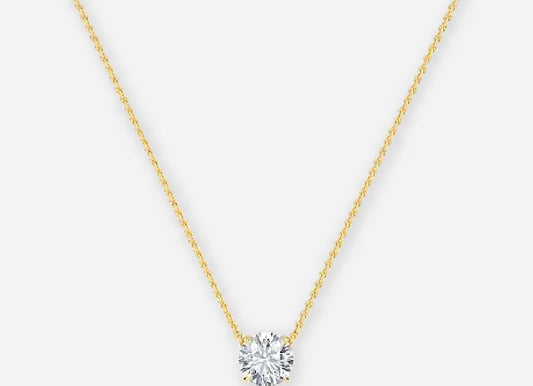 Larissa Round Lab Diamond Solitaire Pendant