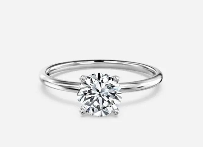 luna classic round cut solitaire engagement ring - 1.0ct+. d & vvs2