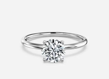 Luna Classic Round Cut Solitaire Engagement Ring - 1.0ct+. D & VVS2