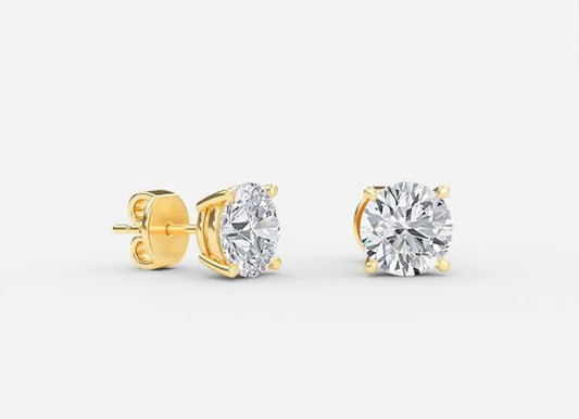 Mira Round Lab Diamond Stud Earrings