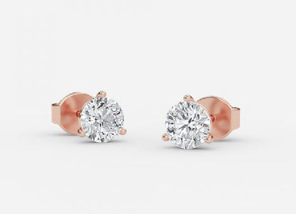 Mira Round Martini Lab Diamond Stud Earrings