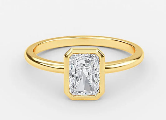 Nadir Classic Radiant Cut Bezel Engagement Ring - 1.0ct+. D & VVS2