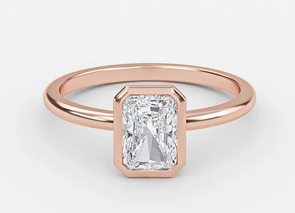 Nadir Classic Radiant Cut Bezel Engagement Ring - 1.0ct+. D & VVS2