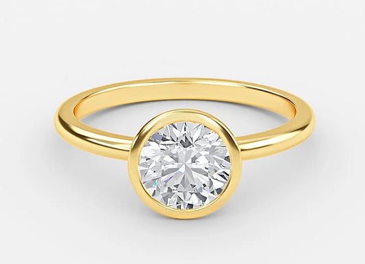 Nadir Classic Round Cut Bezel Engagement Ring - 1.0ct+. D & VVS2