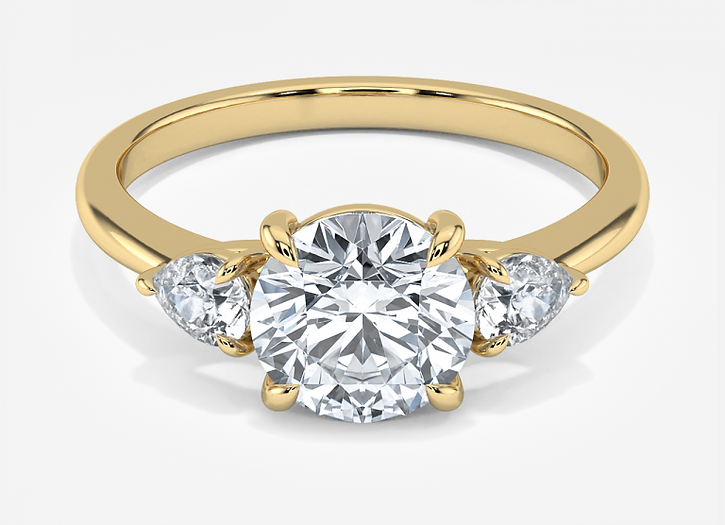 radiance classic round cut three stone engagement ring - 1.0ct+. d & vvs2