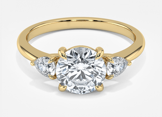 Radiance Classic Round Cut Three Stone Engagement Ring - 1.0ct+. D & VVS2